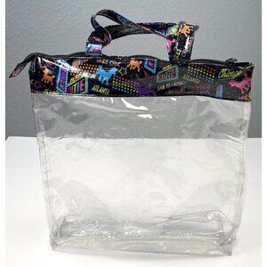 VTG LISA FRANK 15"x14"x3" Clear Vinyl Metro Cutie Poodle TOTE BAG Purse *Read*